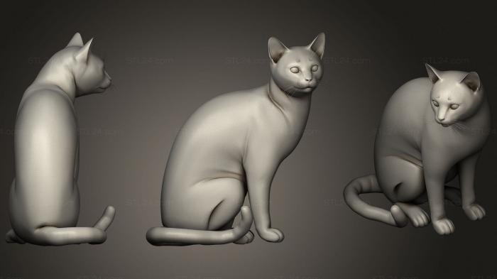 Animal figurines (Gato 2, STKJ_2213) 3D models for cnc